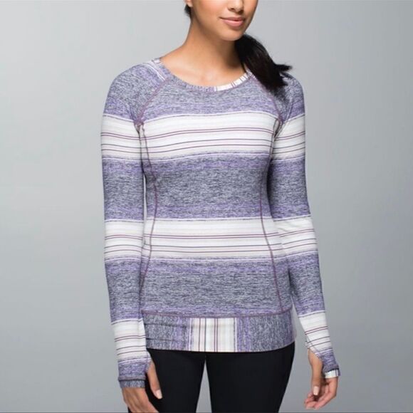 Lululemon Race Your Pace Long Sleeve Shirt Osaka Stripe 10 - Picture 1 of 7